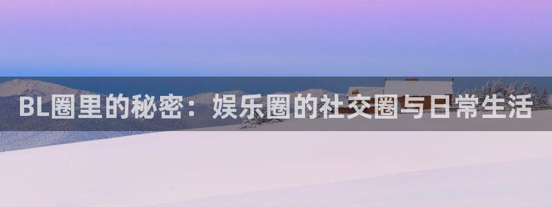 必发集团app下载安装：BL圈里的秘密：娱乐圈的社交圈与日常生活